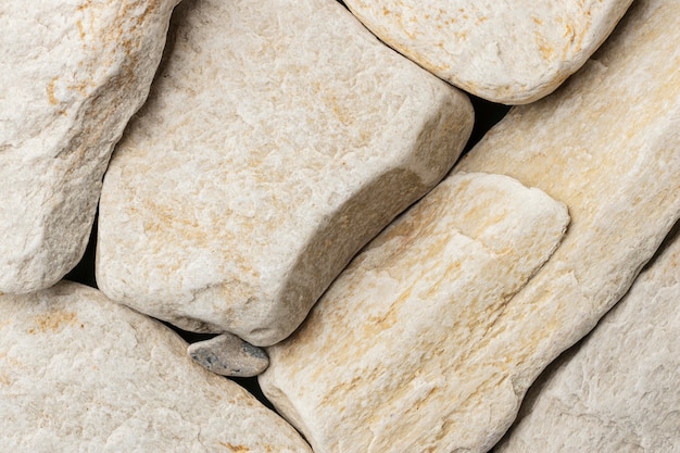 Free photo close up white stone collection