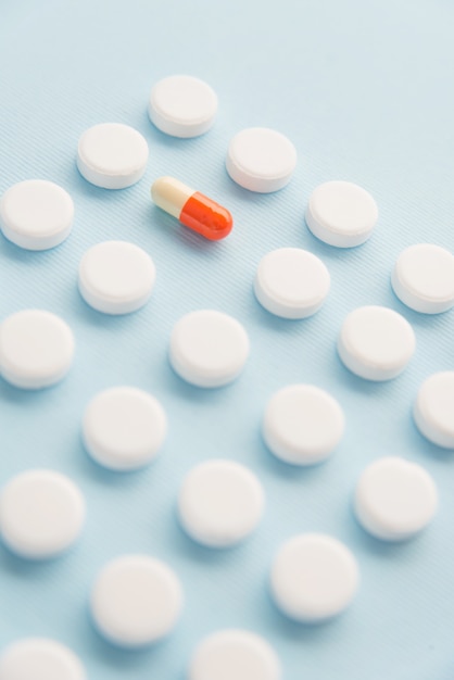 Free Photo close up of white tablets