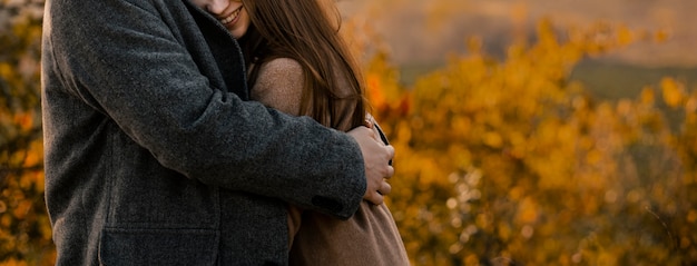 Free photo close-up woman being hugged by man