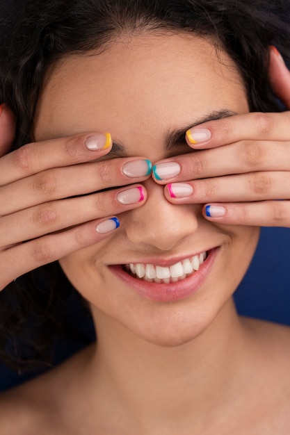 Close up woman with beautiful nails