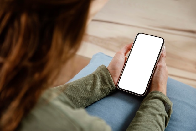 Close up woman with phone