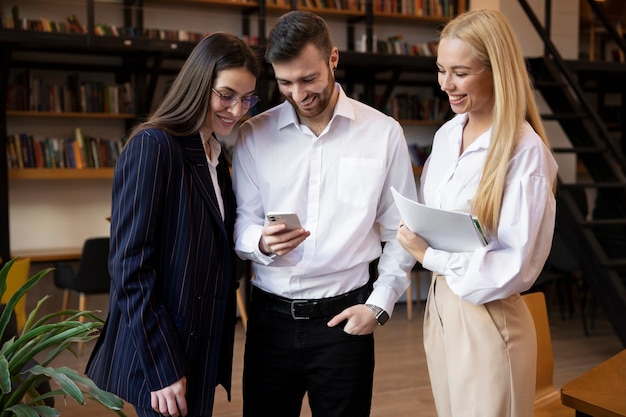 Close up on young business person doing internship