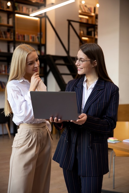 Close up on young business person doing internship