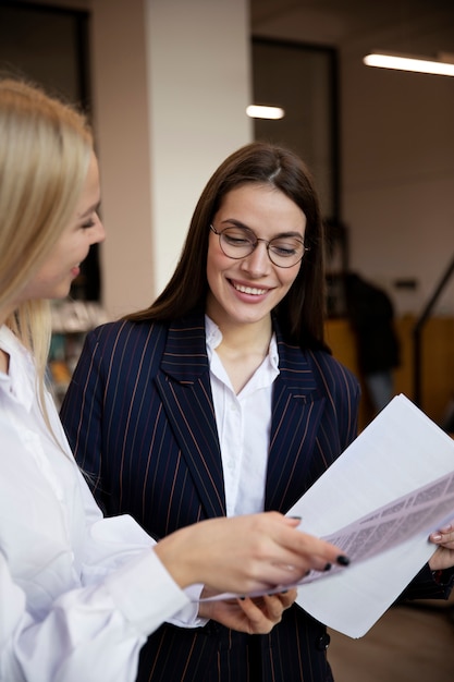 Close up on young business person doing internship