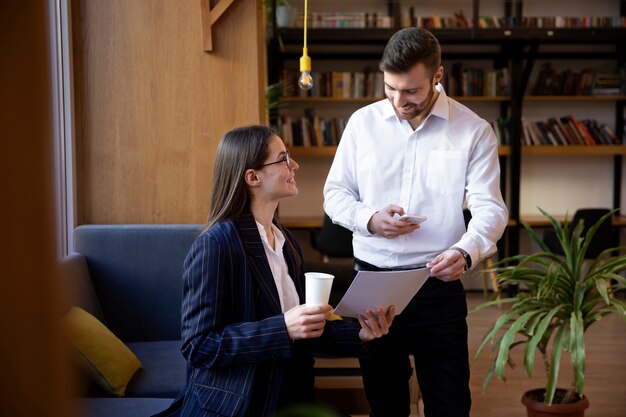 Close up on young business person doing internship