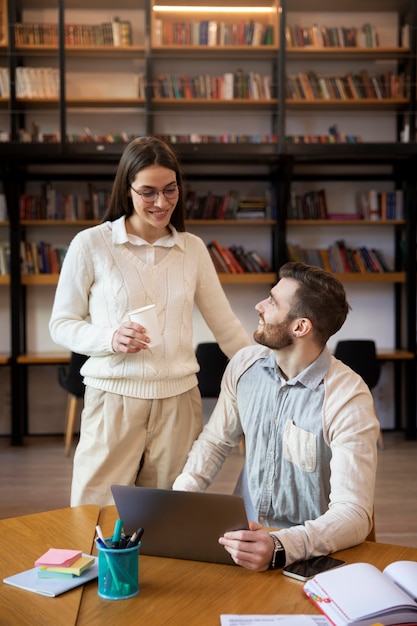 Close up on young business person doing internship