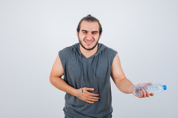 Free Photo close up on young man gesturing isolated