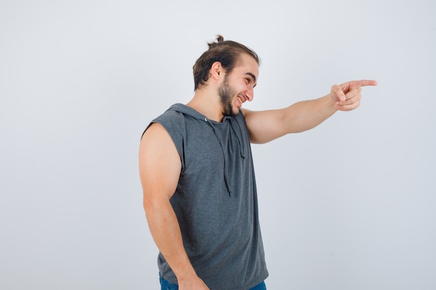 Free Photo close up on young man gesturing isolated