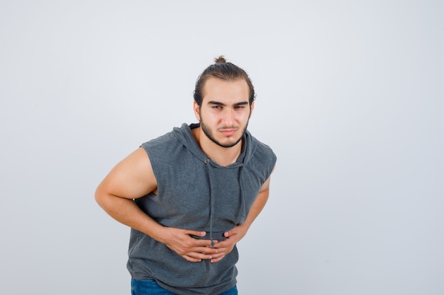 Free photo close up on young man gesturing isolated