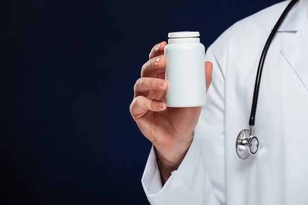 Close upof male doctor dressed in uniform