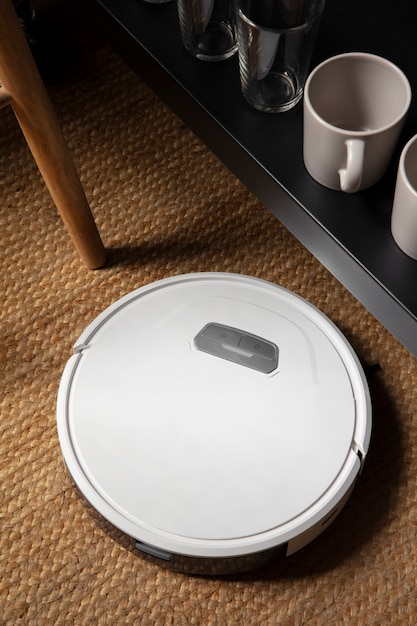 Close upon  robot vacuum cleaner indoors