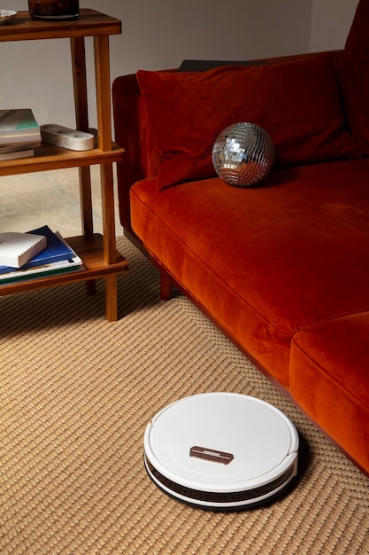 Close upon  robot vacuum cleaner indoors