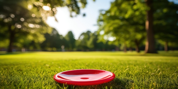 Free photo close view of a frisbee park scene softly focused