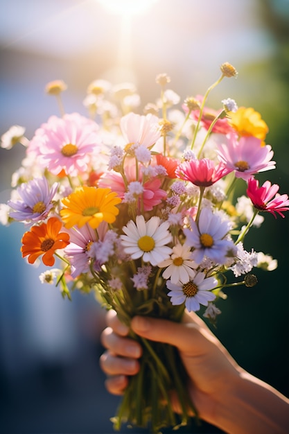 Closeup on beautiful flower bouquet