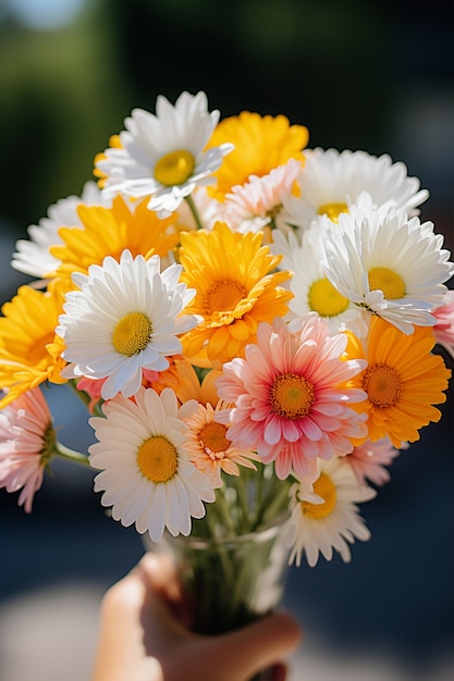 Closeup on beautiful flower bouquet