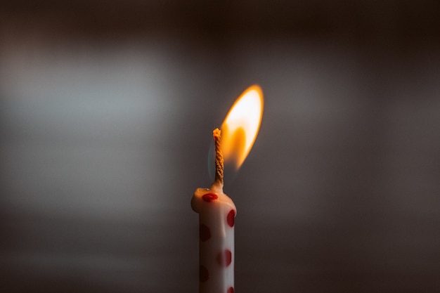 Free photo closeup of a birthday burning candle