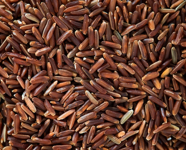 Closeup of brown rice texture