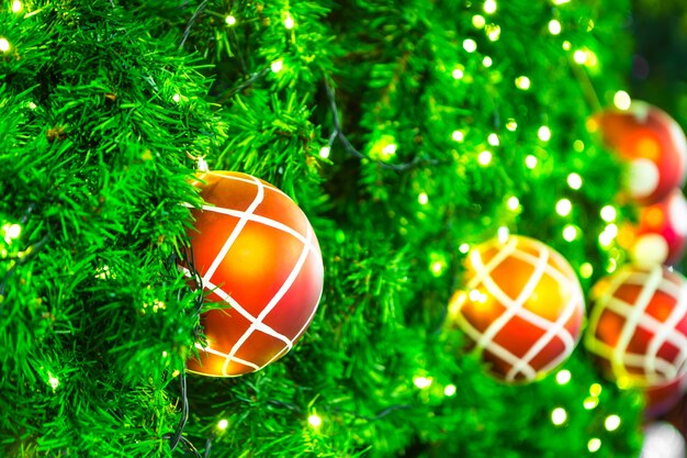 Closeup of Christmas-tree decorations