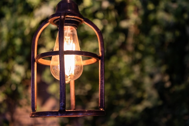 Free photo closeup of a cozy lamp in a cafe