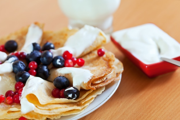 Closeup of  delicious sweet  pancakes