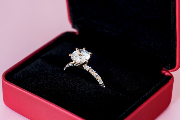 Closeup of diamond ring