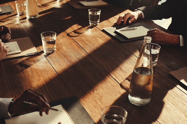 Free Photo closeup of diverse business people having meeting together