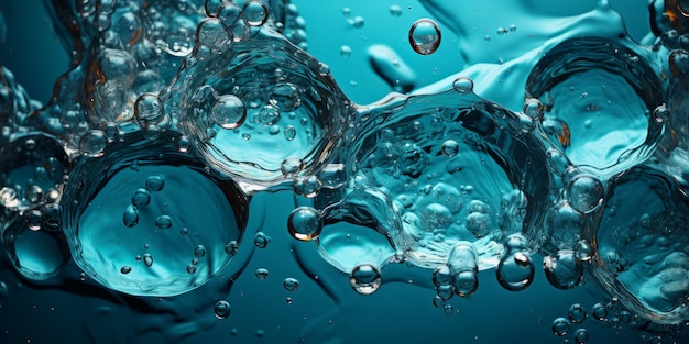 CloseUp of Flowing Water with Bubbles