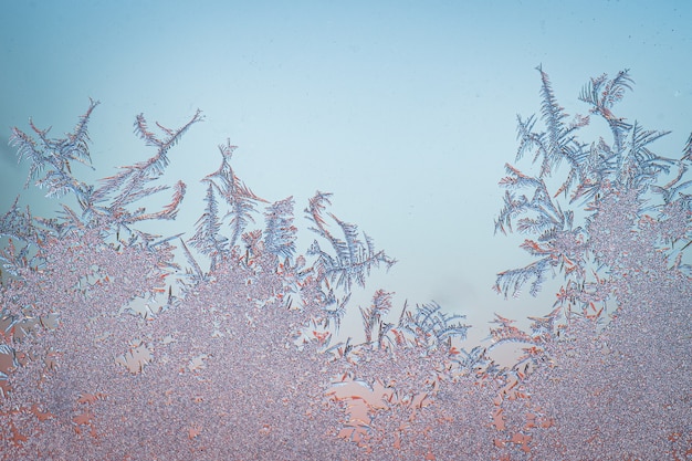 Closeup of a frozen surface during winter