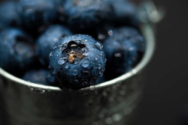 Free photo closeup of a heap of fresh blueberries