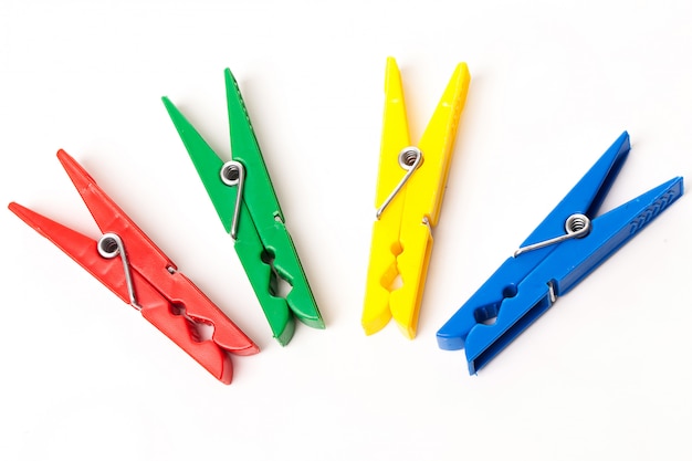 Free photo closeup image of colorful clothespins