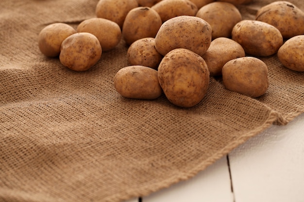 Free photo closeup image of rustic potatoes