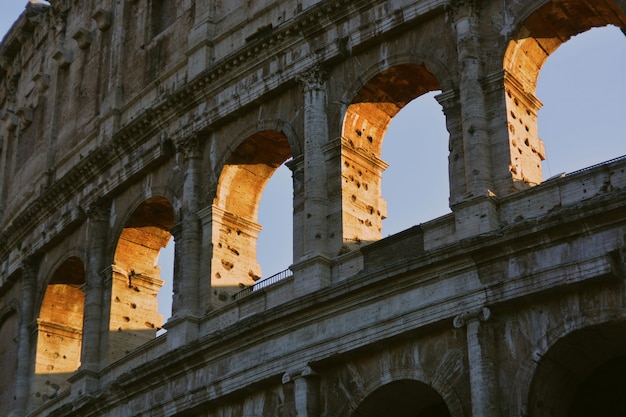 Free Photo closeup low angle shot of the roman colosseum architecture