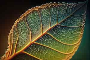 Free photo closeup nature green leaf tropical leaf macro view