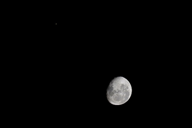 Free Photo closeup of the night moon on the black