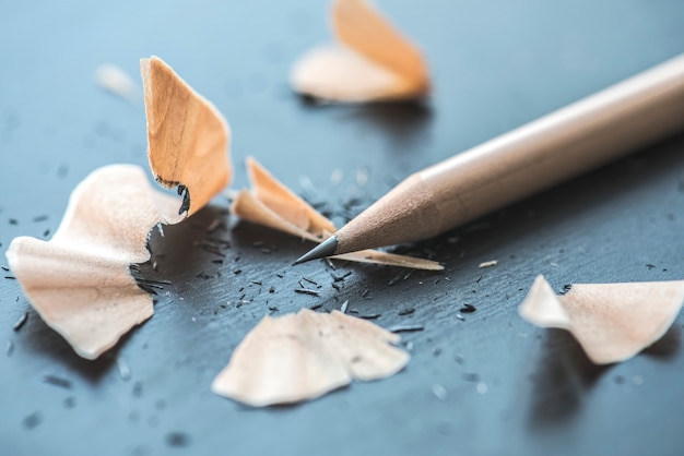 Free Photo closeup of pencil shaving isolated