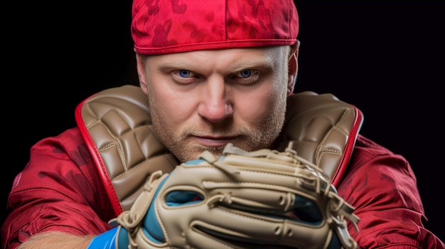 Free photo closeup portrait on baseball player