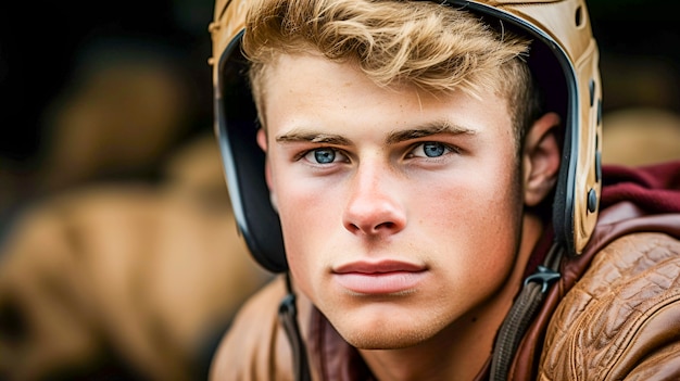 Closeup portrait on baseball player