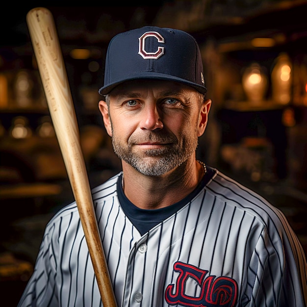 Free photo closeup portrait on baseball player