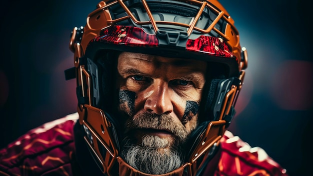 Closeup portrait on baseball player