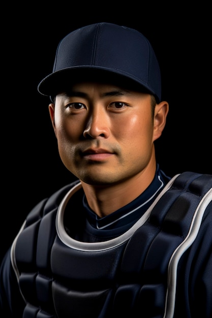 Closeup portrait on baseball player