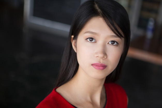 Closeup Portrait of Beautiful Young Asian Woman