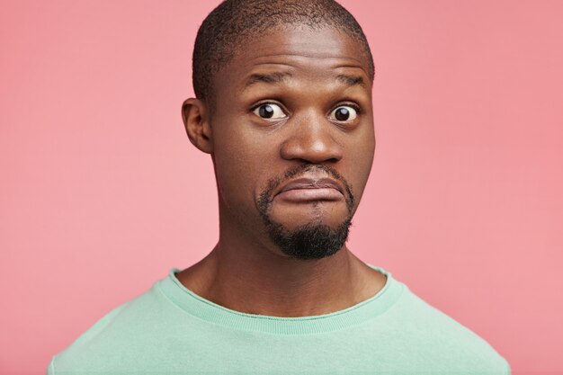 Closeup portrait of young African-American man