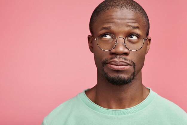 Closeup portrait of young African-American man