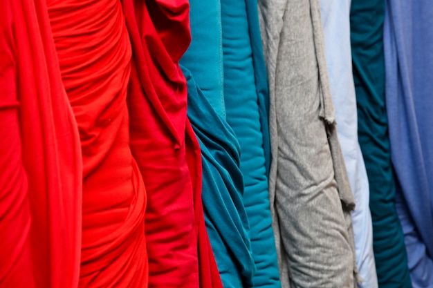 Free photo closeup shot of columns of textiles with different colors