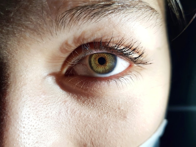 Free photo closeup shot of a female with beautiful green eyes