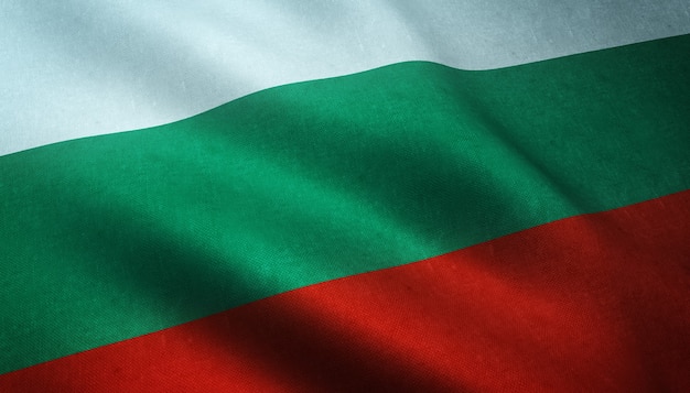 Closeup shot of the flag of Bulgaria