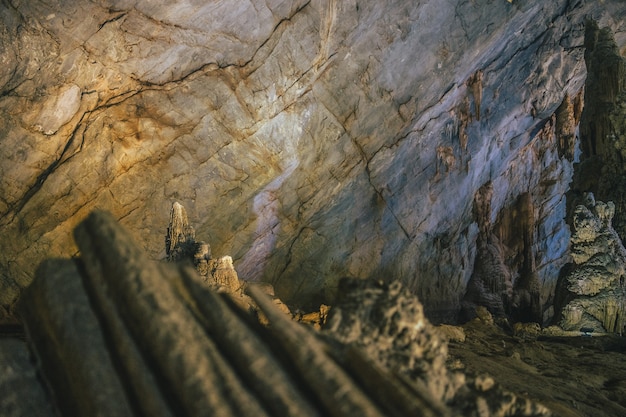 Closeup shot of formations on the wall of Paradise Cave in Vietnam