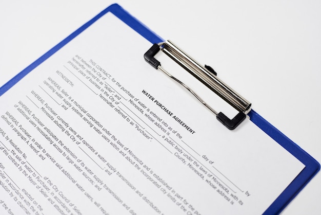 Free photo closeup shot of a legally binding document on a white surface