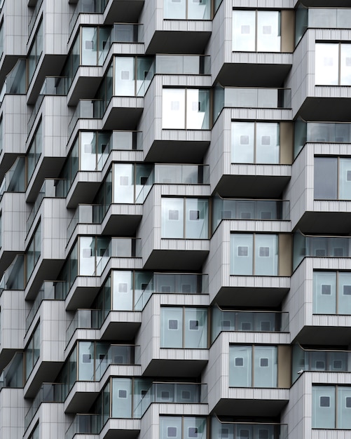 Closeup shot of modern residential apartment building