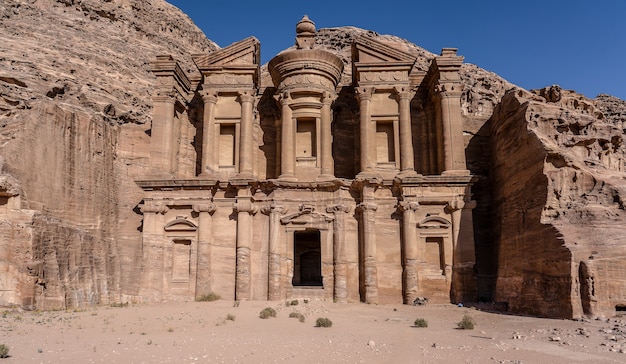 Closeup shot of an old building constructed on a cliff during daytime